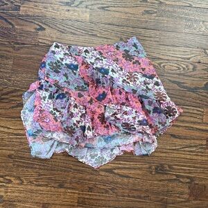 Free People Floral Mini Skirt - Pink, Purple, Blue